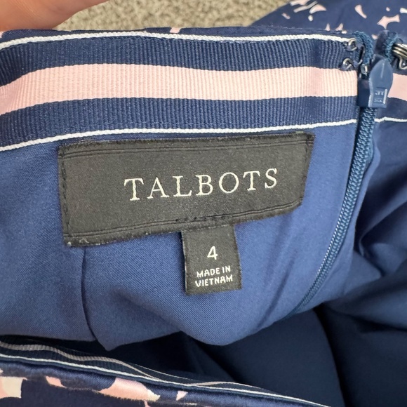 Talbots Navy And Pink Floral Pencil Skirt - Picture 5 of 6